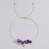 Bohemian Style Cross Natural Amethyst Braided Beaded Bracelets for Women XK2373-9-1