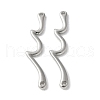 Brass Wave Shape Connector Charms KK-S518-04P-1