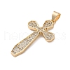 Brass Micro Micro Pave Clear Cubic Zirconia Pendants KK-A212-01B-G-2