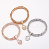 3Pcs Heart Zinc Alloy Charm Bracelets FS-WG3B029-01-4