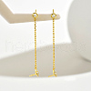 S925 Sterling Silver Horse Eye Tassel Chain Stud Earrings YD4508-4