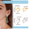 Beebeecraft 40Pcs 2 Colors 304 Stainless Steel Stud Earring Findings STAS-BBC0004-22-2