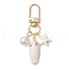 Spiral Shell & Synthetic Turquoise Starfish Pendant Decorations HJEW-JM03171-3