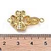 Rack Plating Brass Micro Pave Cubic Zirconia Fold Over Clasps ZIRC-P117-02B-G-3