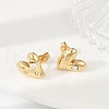 304 Stainless Steel Rhinestone Stud Earrings EJEW-U046-01G-3