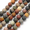 Frosted Round Natural Polychrome Agate Beads Strands G-N0166-67-4mm-1