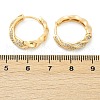 Twist Brass Clear Cubic Zirconia Hoop Earrings EJEW-Q016-19G-2
