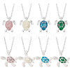 ANATTASOUL 8Pcs 8 Styles Sparkling Resin Tortoise Pendant Necklaces Set NJEW-AN0001-52-1