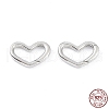 Anti-Tarnish Rhodium Plated 925 Sterling Silver Spring Gate Rings STER-K173-25P-4