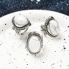 Natural & Synthetic Gemstone Adjustable Rings RJEW-I108-01AS-2