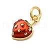 Brass Enamel Charms KK-P303-06D-G-2