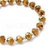 Electroplate Transparent Glass Beads with Electroplate Non-magnetic Synthetic Hematite Beads and Korean Elastic Crystal Thread Bracelets BJEW-JB11705-5