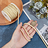 BENECREAT 10 Yards Round Polyester Golde Metallic Cord OCOR-BC0007-51B-3
