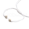 Handmade Polymer Clay 3D Flower Plumeria & Natural Cowrie Shell Beaded Braided Necklaces NJEW-TA00202-5