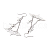 304 Stainless Steel Bat Pendants Dangle Earrings EJEW-TA00452-4