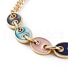 Golden Plated Brass Enamel Chain Bracelets BJEW-JB05881-3