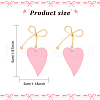 ANATTASOUL 5 Pairs 5 Colors  Alloy Bowknot with Heart Dangle Stud Earrings EJEW-AN0003-59-2