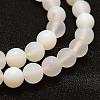 Frosted Natural White Agate Beads Strands G-F377-8mm-3