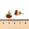 304 Stainless Steel Red Agate Stud Earrings EJEW-M065-01B-G-2