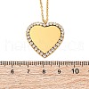 304 Stainless Steel Micro Pave Cubic Zirconia Pendant Necklaces for Women NJEW-Z065-08G-04-5