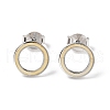 Anti-Tarnish Ring Rhodium Plated 925 Sterling Silver Stud Earrings PB1316-3-1