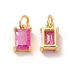 Real 18K Gold Plated Brass Micro Pave Cubic Zirconia Pendants KK-M243-08G-05-2