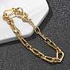 304 Stainless Steel Figaro Chains Bracelets for Women BJEW-R009-02G-2