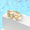 Ion Plating(IP) 201 Stainless Steel Hollow Out Dog Paw Prints Adjustable Ring for Women RJEW-K238-10G-2