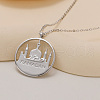 Classic Hollow Ramadan Castle Brass Pendant Necklaces for Women Vacation RG8789-3