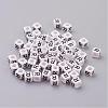 Acrylic Horizontal Hole Letter Beads PL37C9308-R-1