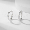 Simple S925 Sterling Silver Clear Cubic Zirconia Hoop Earrings UC0752-1