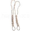 Rhombus Plastic Pearl with Glass Seed Beaded Anklets FS-WGADC6C-01-5