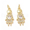 Brass Micro Pave Cubic Zirconia Pendants ZIRC-F134-03G-2
