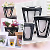 Mother's Day Trapezoid Paper Flower Gift Tote Bags with Plastic Visible Window ABAG-WH0045-25B-6