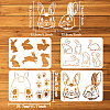 4Pcs 4 Styles PET Hollow Out Drawing Painting Stencils DIY-WH0394-0204-2