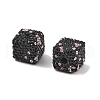 Cube Shape Polymer Clay Rhinestone Beads CLAY-NH0001-08H-2
