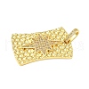 Brass Micro Pave Cubic Zirconia Pendants KK-C105-03G-2
