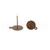 Brass Stud Earring Findings KK-K225-02B-AB-1
