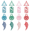 BENECREAT 64Pcs 16 Style 430 Stainless Steel Filigree Pendants STAS-BC0003-75-1
