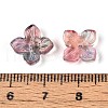 Baking Painted Transparent Glass Bead Caps DGLA-N014-04F-3
