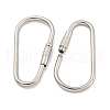 Non-Tarnish 304 Stainless Steel Screw Carabiner Lock Charms STAS-C092-06P-2