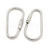 304 Stainless Steel Screw Carabiner Lock Charms STAS-C092-06P-2