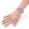 8Pcs Love Theme Natural Rose Quartz & Synthetic Hematite & Opalite Tassel Charm Bracelet Sets BJEW-JB08947-3