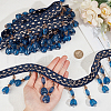 4M Polyester Fringe Lace Trims SRIB-WH0026-28-3