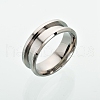 201 Stainless Steel Grooved Finger Ring Settings MAK-WH0007-16P-B-1