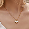 Brass Pave Natural Shell Pendant Necklaces for Women FS-WG5BA91-02-1
