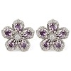 Cubic Zirconia Flower Stud Earrings EJEW-I304-16P-03-1