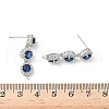 Brass Pave Cubic Zirconia Stud Earring Findings KK-D369-07P-B-3