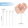 1000Pcs 304 Stainless Steel Eye Pins STAS-UN0058-28P-02-3