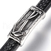 Men's Braided Leather Cord Bracelets BJEW-H559-06-3
